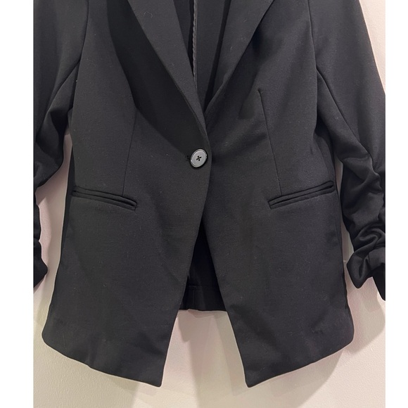 Willi Smith Black Knit One Button Blazer Size Medium - Picture 5 of 9